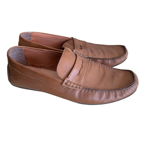 Alfani Leather Loafers Driving Shoes Mens Size 11 M Tan Brown - Picture 2 of 7